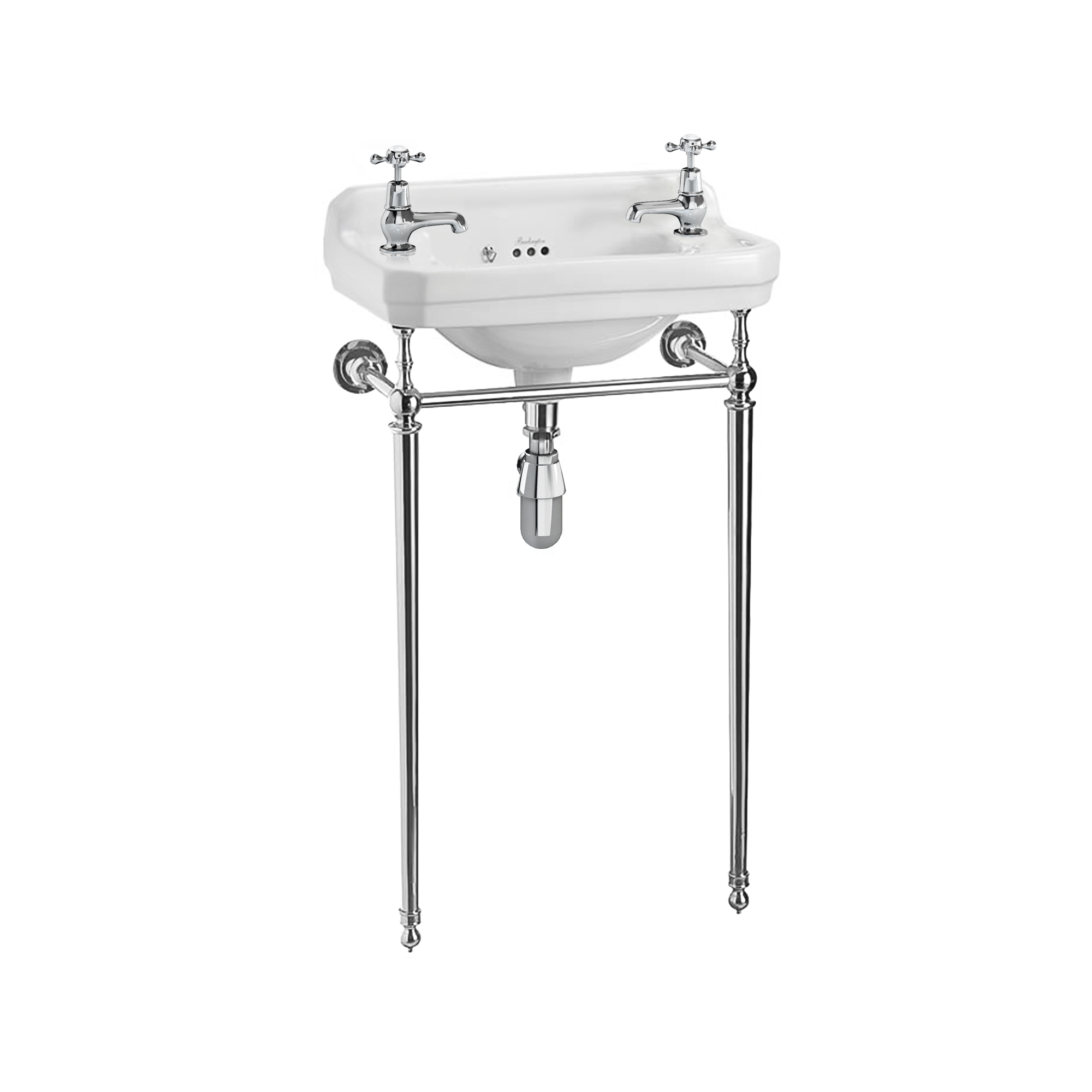 Edwardian 51cm cloakroom basin with basin stand